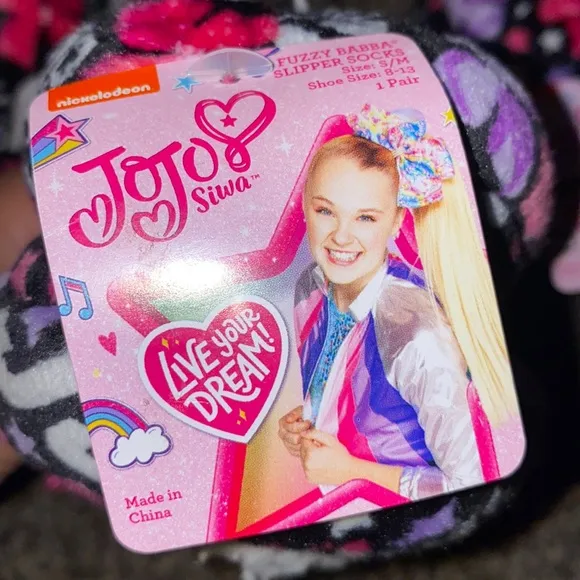 3 of the Jojo Siwa Fuzzy Babba Slipper Socks