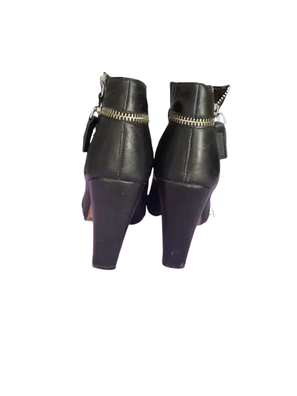 Aldo Black Leather Ankle Boots