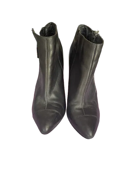 Aldo Black Leather Ankle Boots