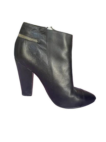 Aldo Black Leather Ankle Boots