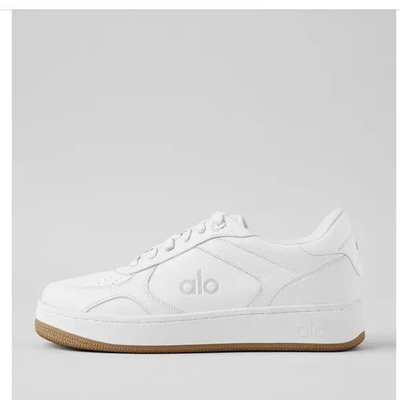 Alo White Sneakers with Tan Sole