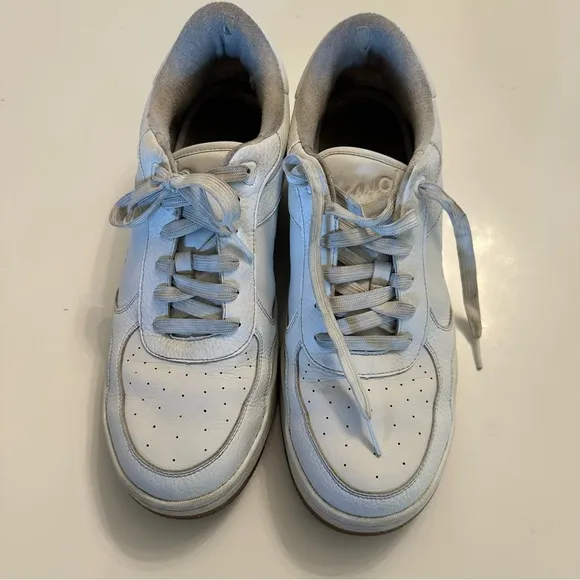Alo White Sneakers with Tan Sole