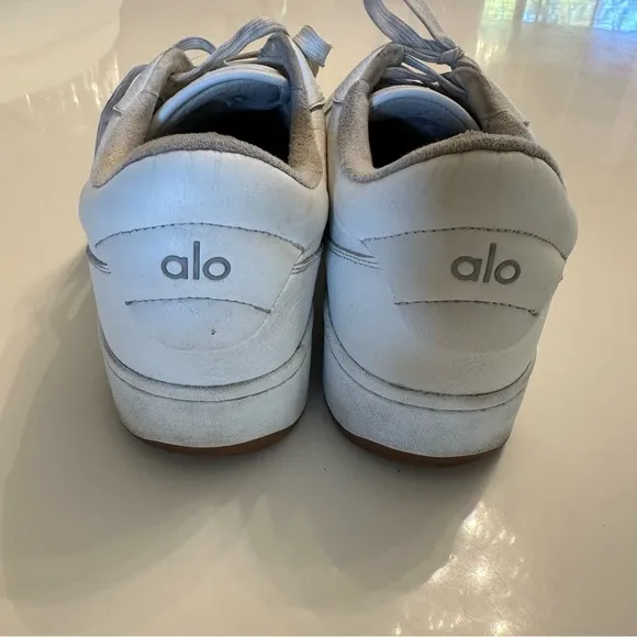 Alo White Sneakers with Tan Sole