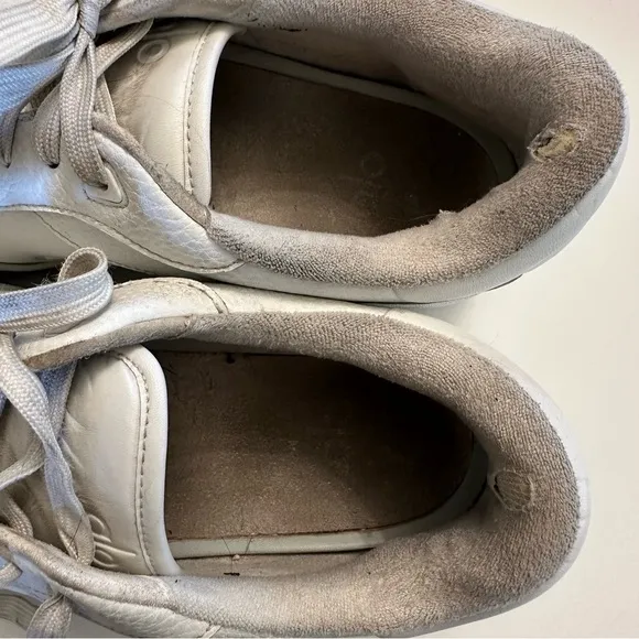 Alo White Sneakers with Tan Sole