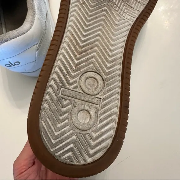 Alo White Sneakers with Tan Sole
