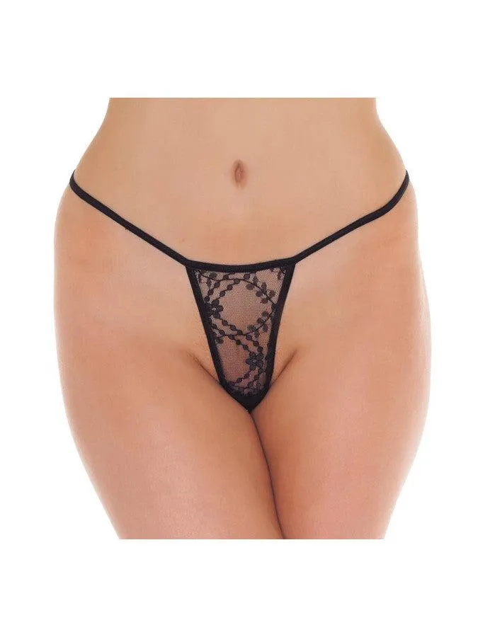 Amorable - Erotische String - Mini Tanga String - Zwart - One Size