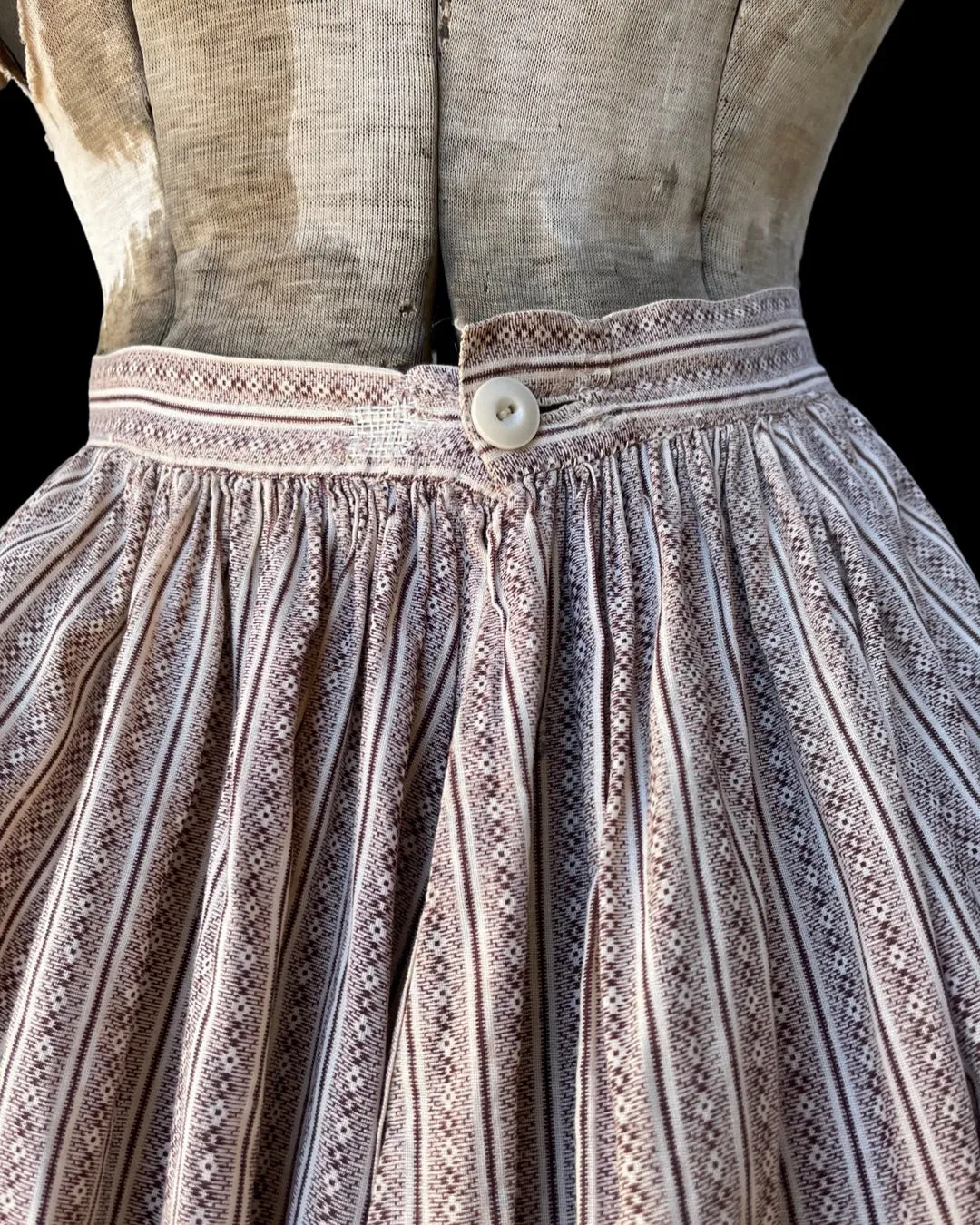 Antique Brown Calico Skirt