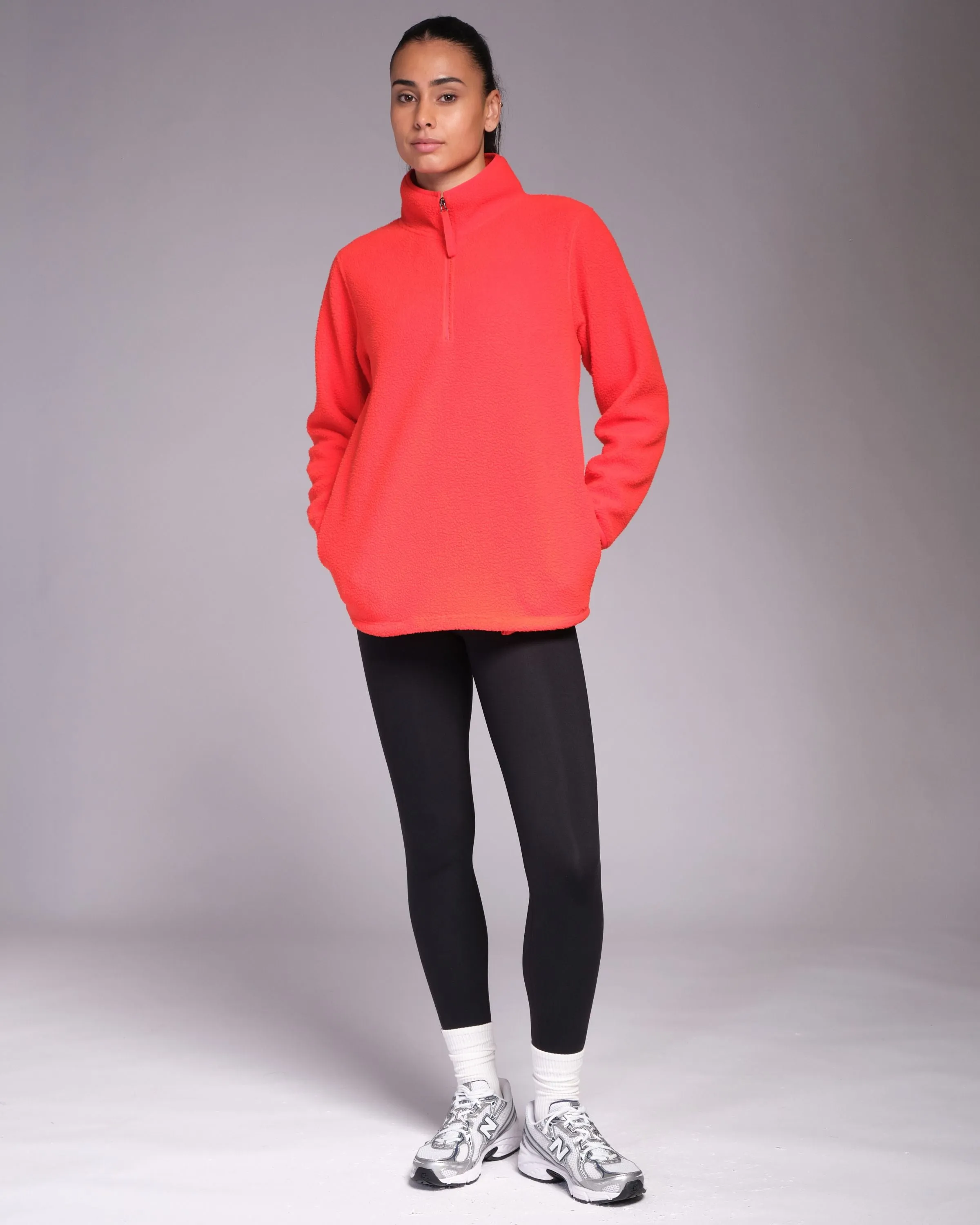 Ascend 1/4 Zip Fleece Bright Red