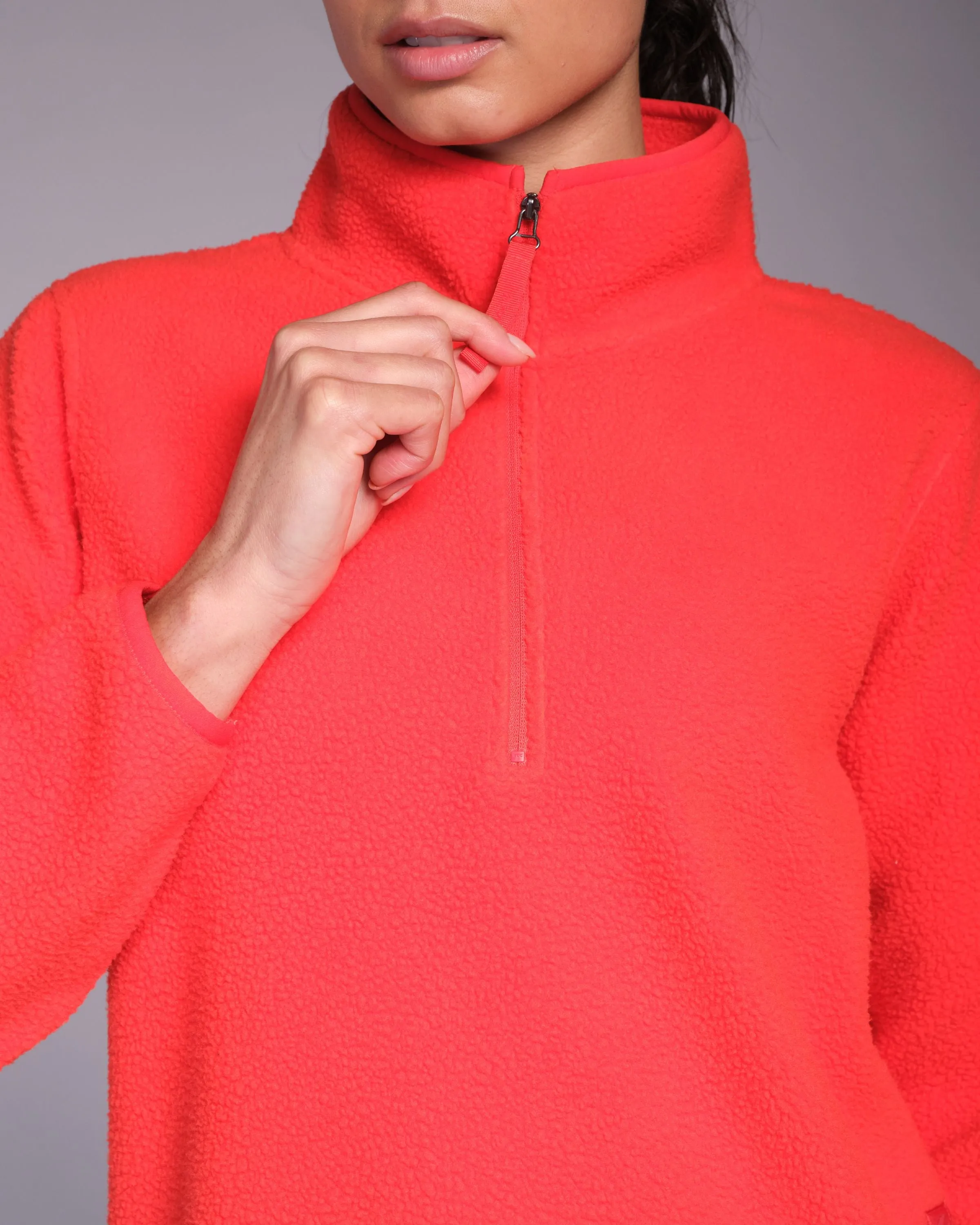 Ascend 1/4 Zip Fleece Bright Red