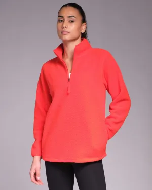 Ascend 1/4 Zip Fleece Bright Red