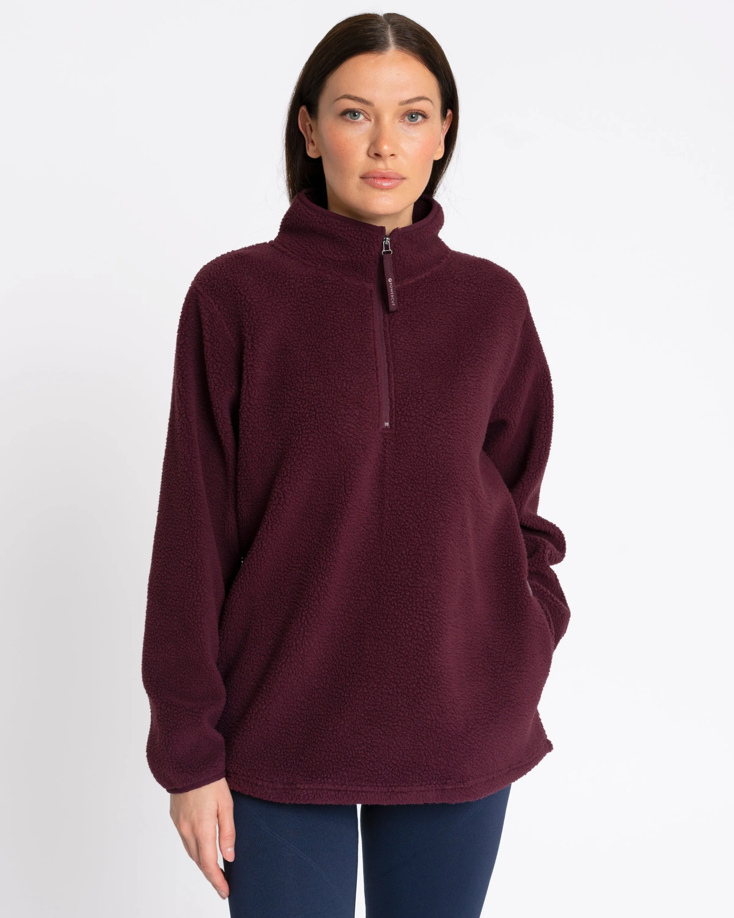 Ascend 1/4 Zip Fleece Dark Burgundy