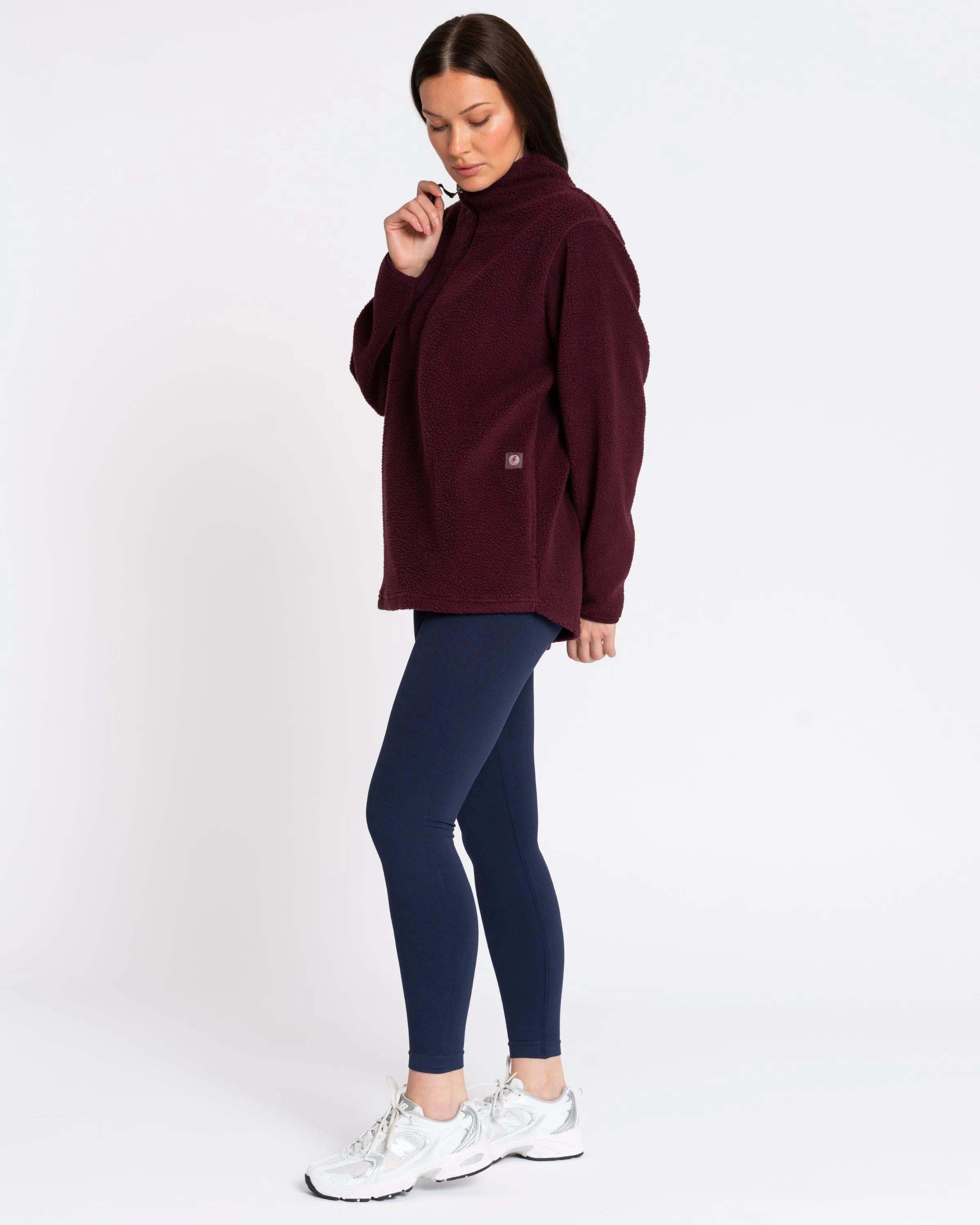 Ascend 1/4 Zip Fleece Dark Burgundy