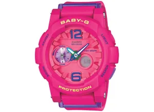 Baby-G Women's Analog-Digital Pink Resin Strap Watch BGA180-4B3