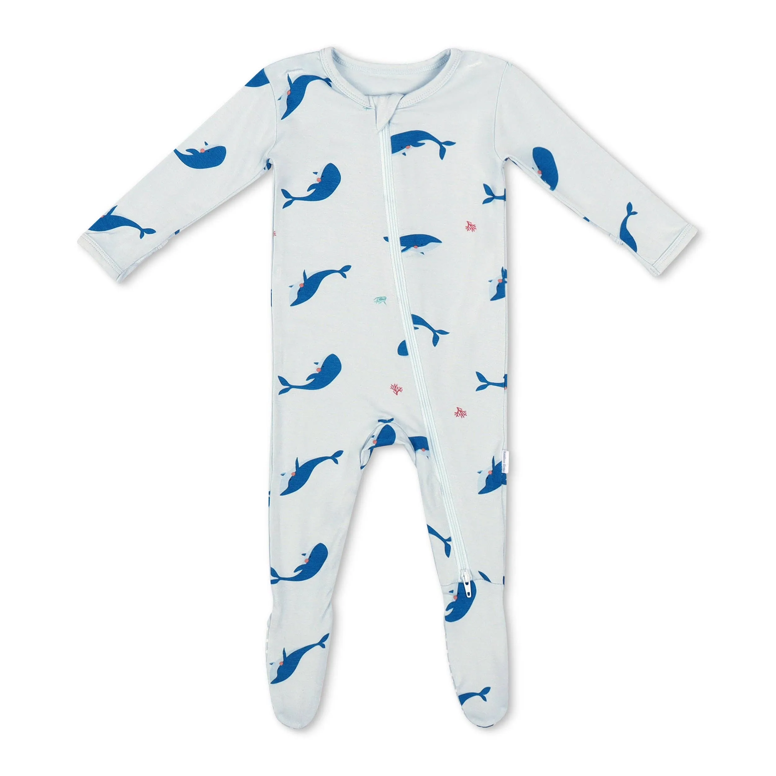 bamboo little - WHALE ZIPPER FOOTIE 18-24 months