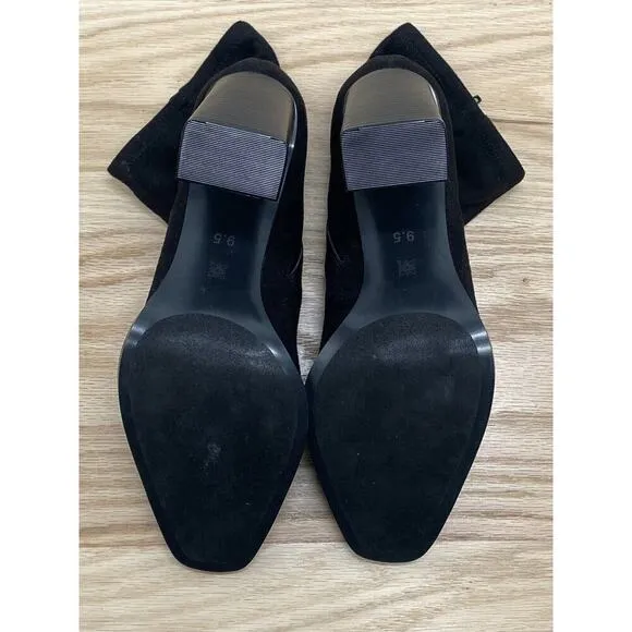 BCBGeneration Women’s Anlico Suede Block Heel Bootie Black Sz 9.5