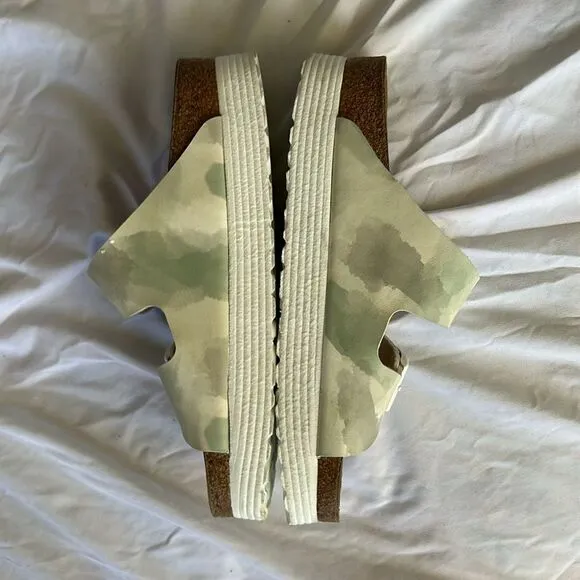 Birkenstock Papillio Arizona Platform Watercolor Khaki, Size US 8-8.5 EU 39) NWT