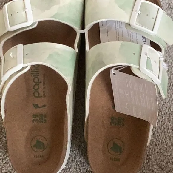 Birkenstock Papillio Arizona Platform Watercolor Khaki, Size US 8-8.5 EU 39) NWT