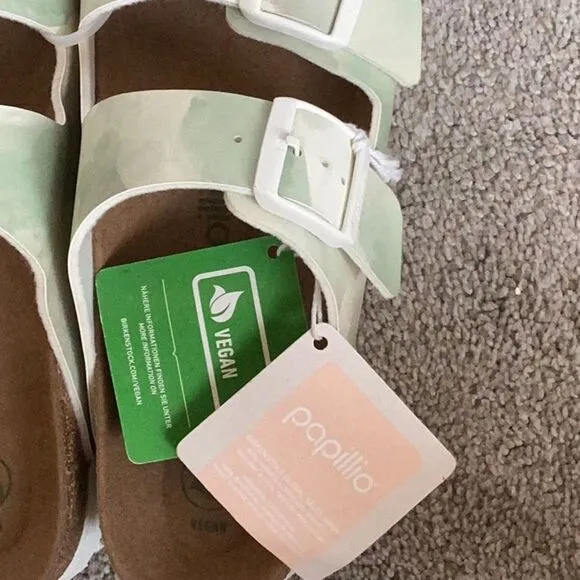 Birkenstock Papillio Arizona Platform Watercolor Khaki, Size US 8-8.5 EU 39) NWT