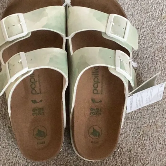 Birkenstock Papillio Arizona Platform Watercolor Khaki, Size US 8-8.5 EU 39) NWT