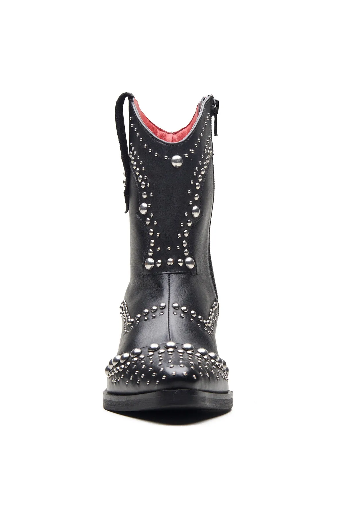 Black Crust Leather Ankle Boots