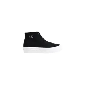 Black High Top Sneaker With White Platform Sole