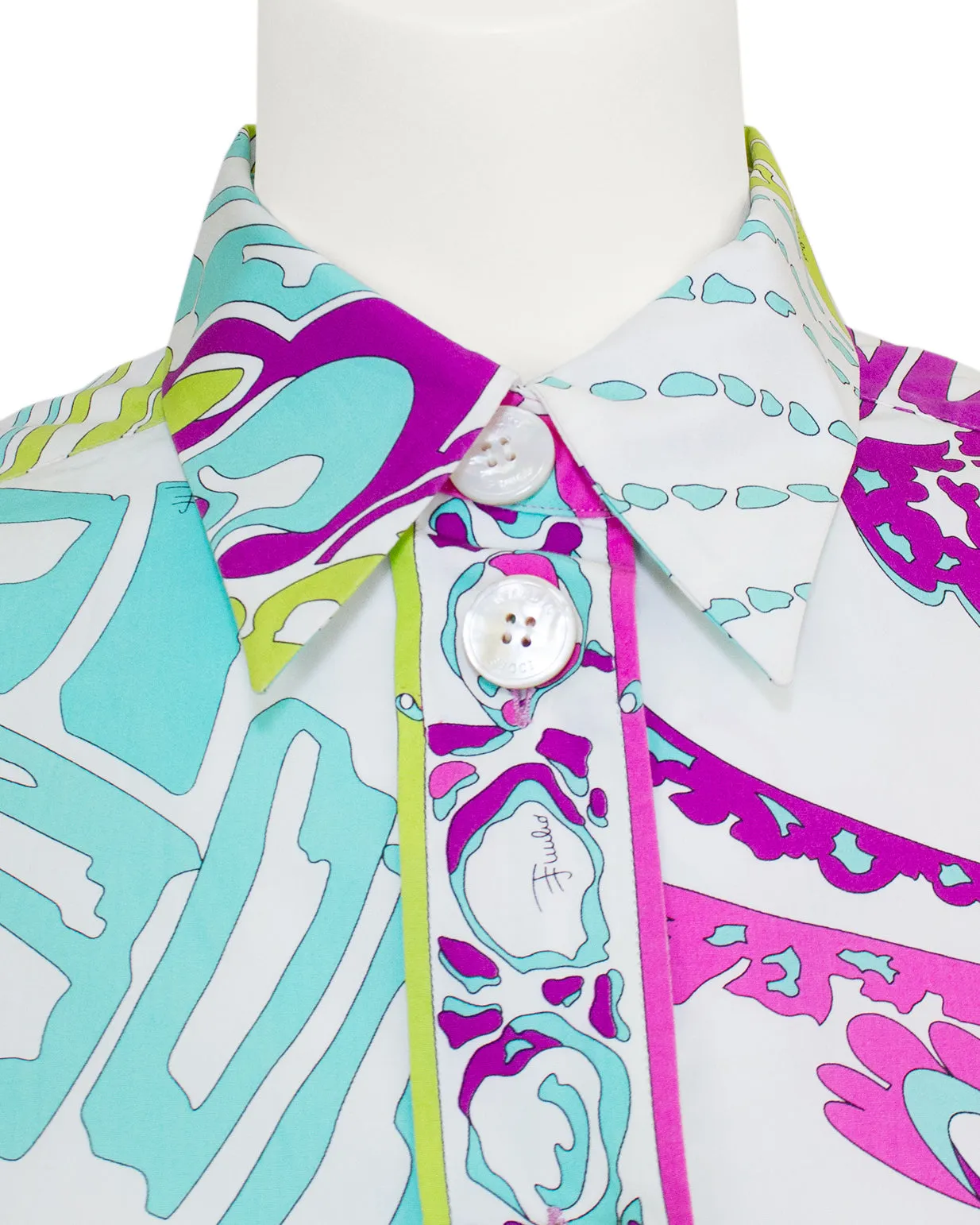 Blue, Green, Pink & Purple Cotton Printed Shirt