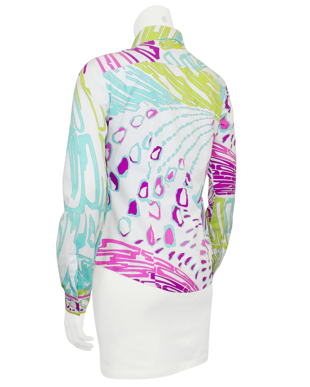 Blue, Green, Pink & Purple Cotton Printed Shirt