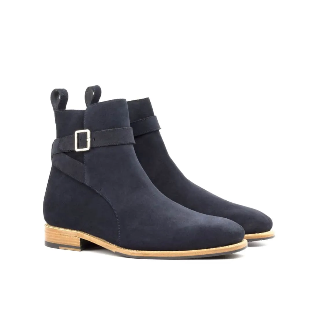 Bottines Jodhpur en daim bleu marine