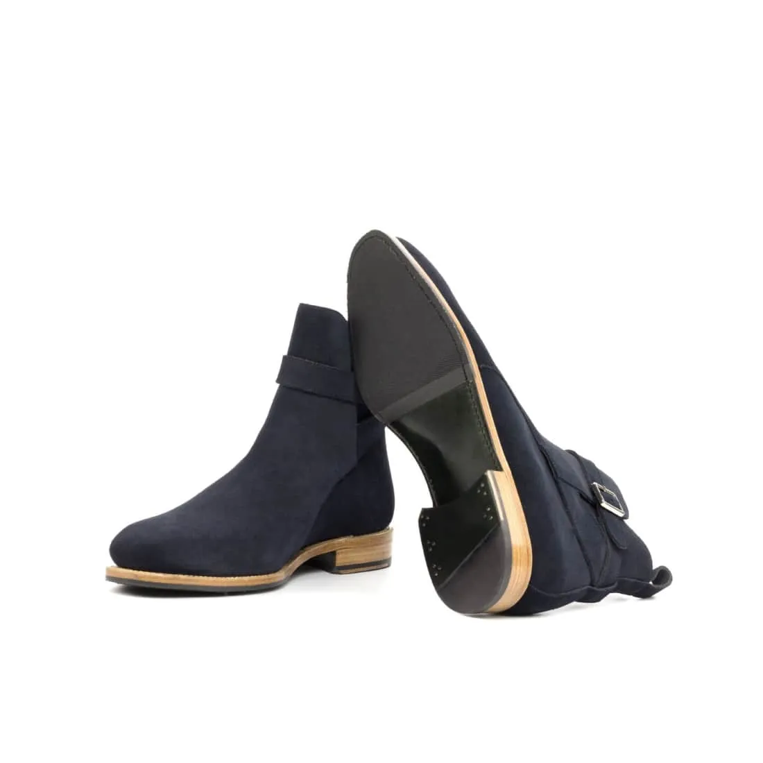 Bottines Jodhpur en daim bleu marine