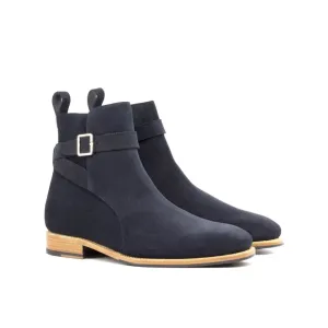 Bottines Jodhpur en daim bleu marine