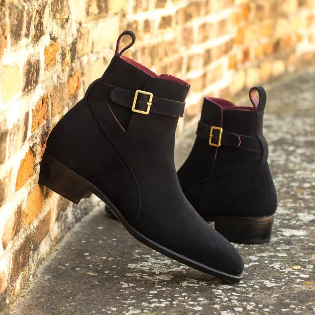 Bottines Jodhpur en daim noir