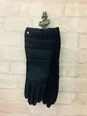 Brand new Women's LAUREN Ralph Lauren Navy Nylon touch screen Gloves fleece lined Sz S! Nordstrom Item! Retails $60 