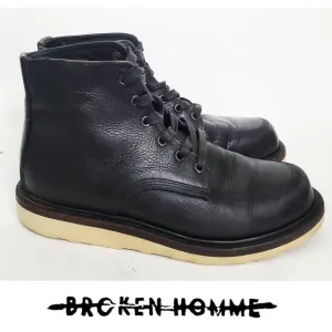Broken Homme Mens JAIME BOOT BLACK Leather VINTAGE USA 9