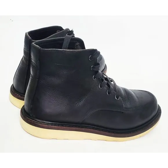 Broken Homme Mens JAIME BOOT BLACK Leather VINTAGE USA 9