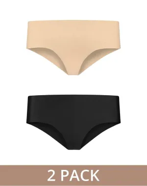 Bye Bra - Invisible Hipster 2 pack - Nude En Zwart