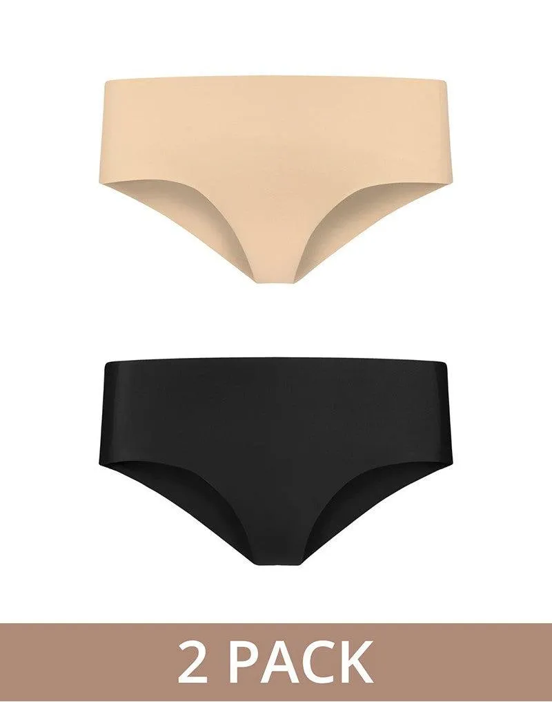 Bye Bra - Invisible Hipster 2 pack - Nude En Zwart