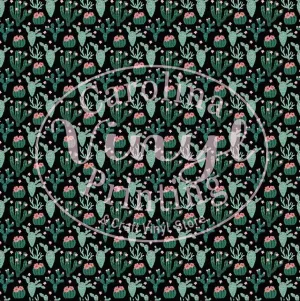 Cactus on black Printed Vinyl