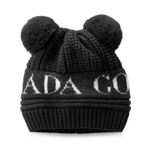 Canada Goose Baby Double Pom Hat -Black