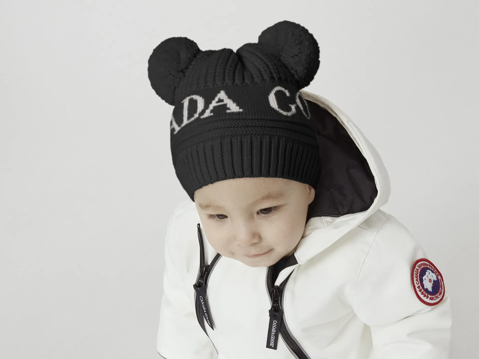 Canada Goose Baby Double Pom Hat -Black