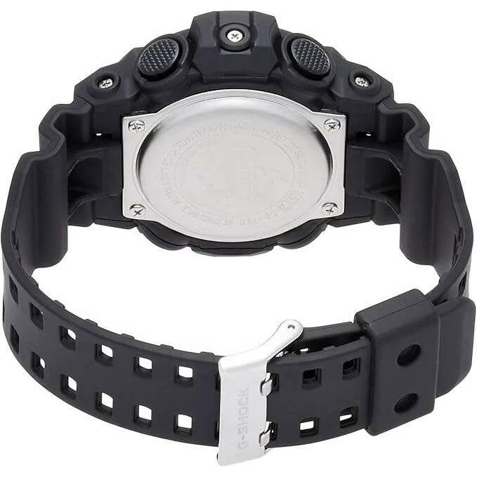 CASIO G-SHOCK BLACK RUBBER STRAP ANALOG DIGITAL BLUE DIAL MEN WATCH GA-710-1A2JF