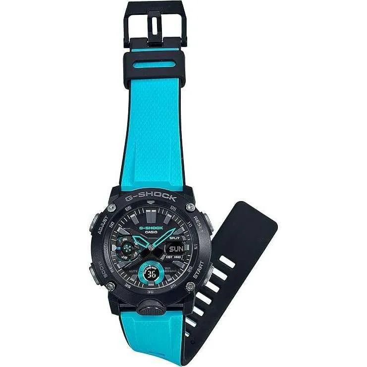 CASIO G-SHOCK CARBON CORE GUARD ANALOG DIGITAL BLUE MEN WATCH GA-2000-1A2JF