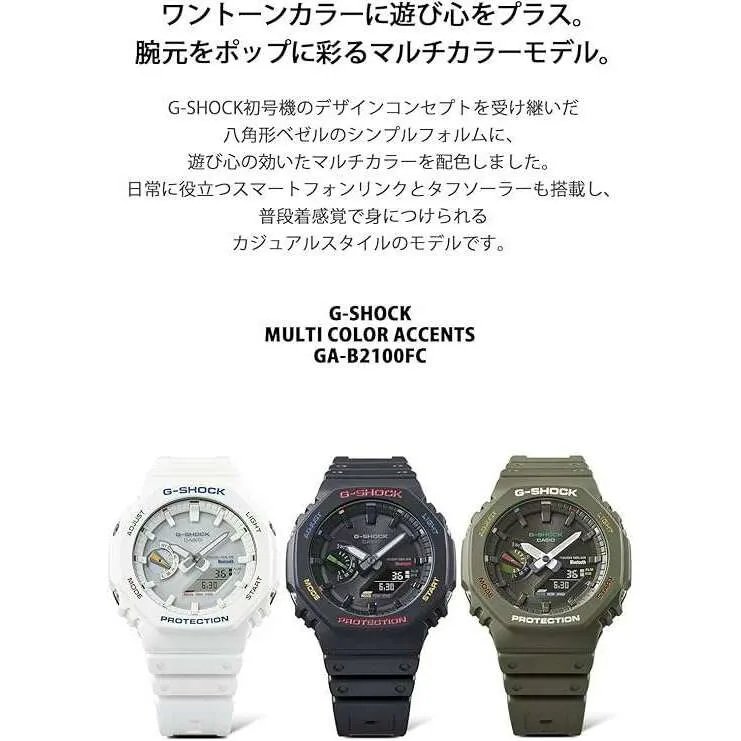 CASIO G-SHOCK DAY-DATE ANALOG DIGITAL DIAL BLACK MEN WATCH GA-B2100FC-1AJF