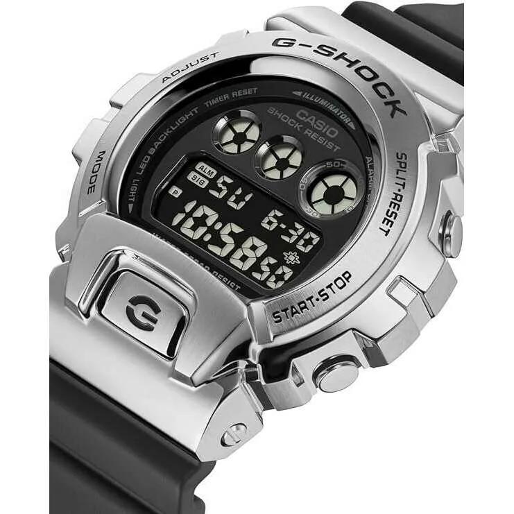CASIO G-SHOCK METAL COVERED DIGITAL BLACK & SILVER MEN WATCH GM-6900U-1JF