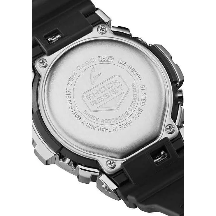 CASIO G-SHOCK METAL COVERED DIGITAL BLACK & SILVER MEN WATCH GM-6900U-1JF