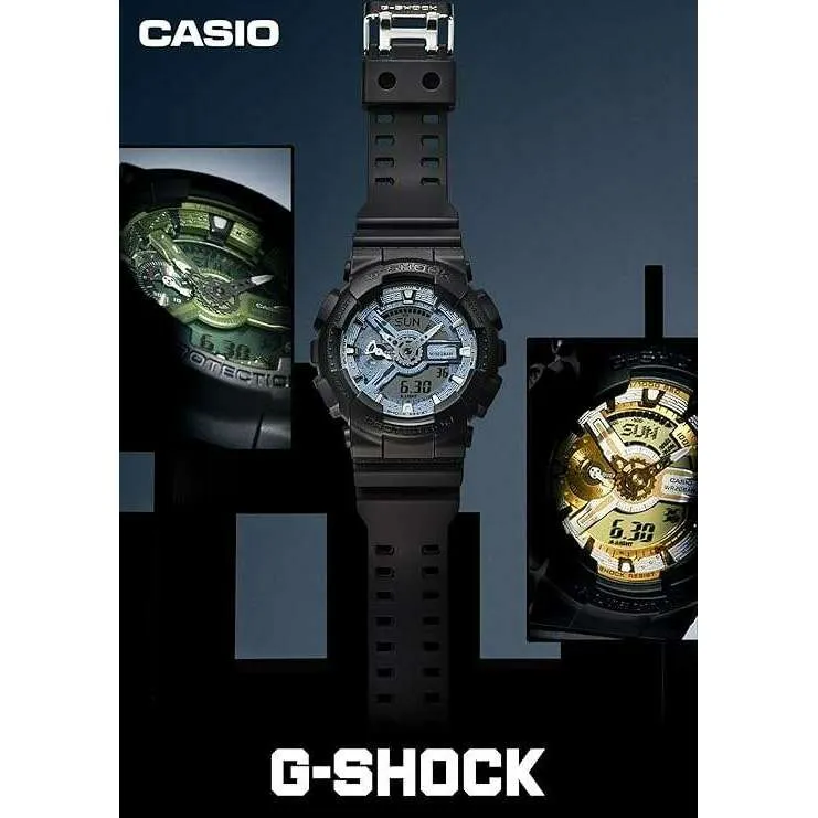 CASIO G-SHOCK METALLIC COLOR DIAL SERIES BLACK & SAGE GREEN MEN WATCH GA-110CD-1A3JF