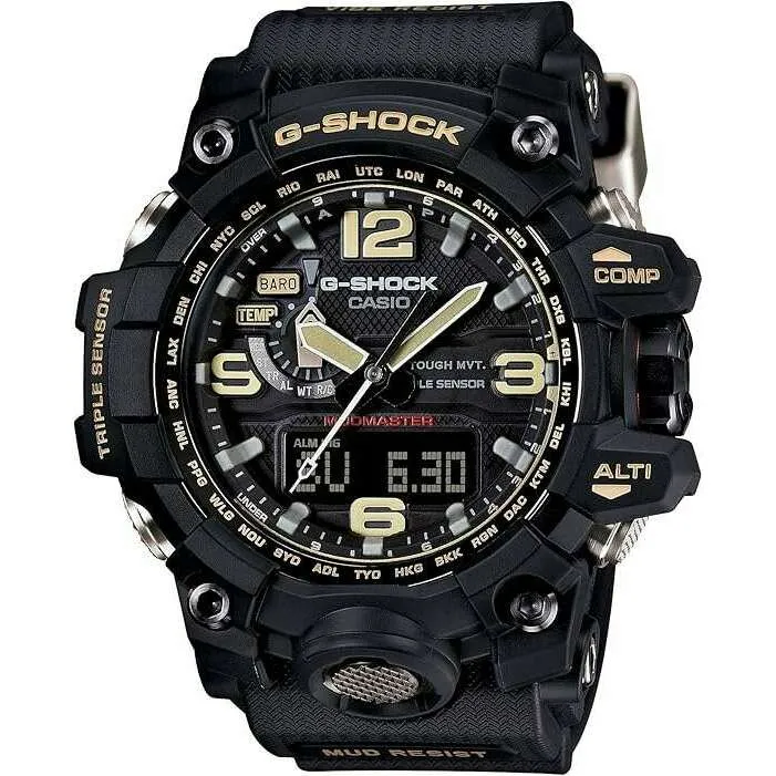 CASIO G-SHOCK MUDMASTER RADIO SOLAR BLACK ANALOG DIGITAL MEN WATCH GWG-1000-1AJF