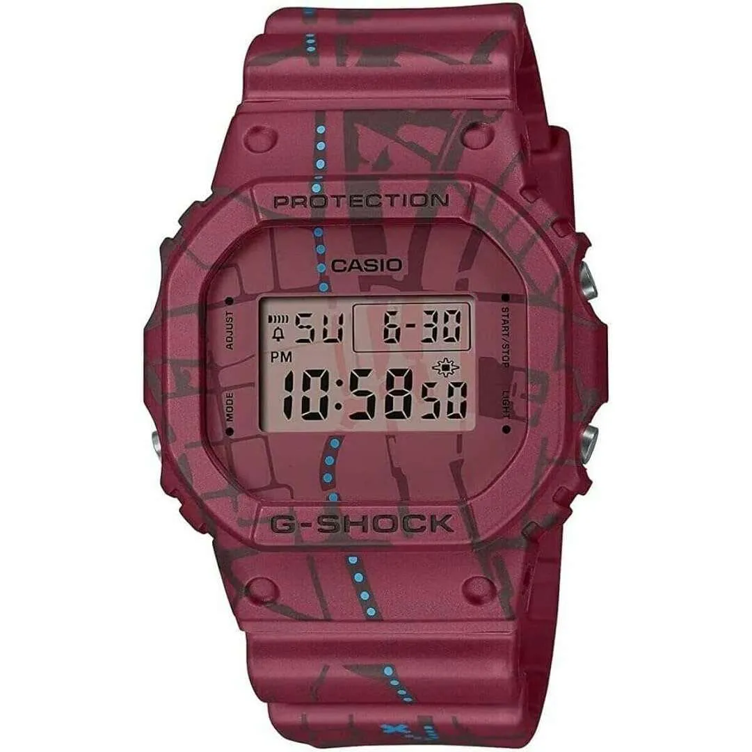 CASIO G-SHOCK TREASURE HUNT SERIES DAY-DATE DIGITAL RED MEN WATCH DW-5600SBY-4JR