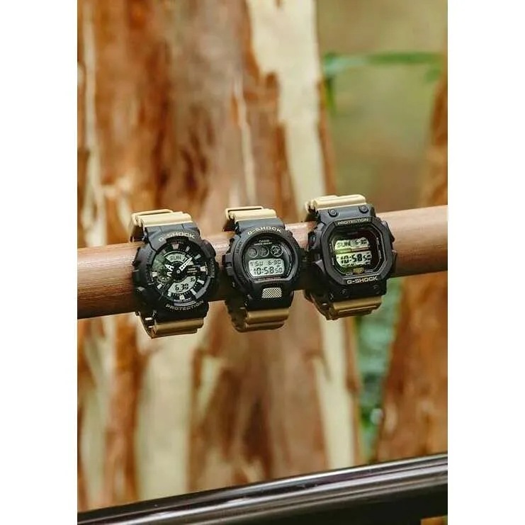 CASIO G-SHOCK TWO TONE UTILITY COLORS SERIES DIGITAL DIAL BLACK & KHAKI MEN WATCH DW-6900TU-1A5JF
