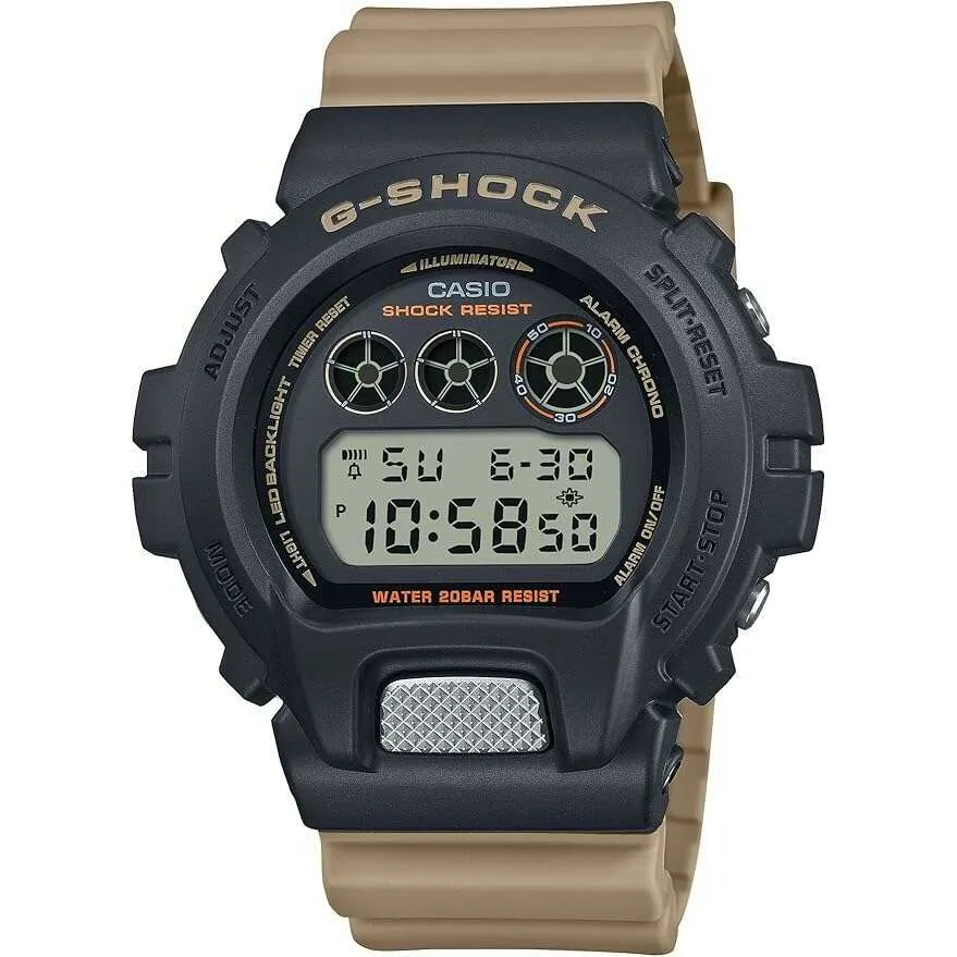 CASIO G-SHOCK TWO TONE UTILITY COLORS SERIES DIGITAL DIAL BLACK & KHAKI MEN WATCH DW-6900TU-1A5JF