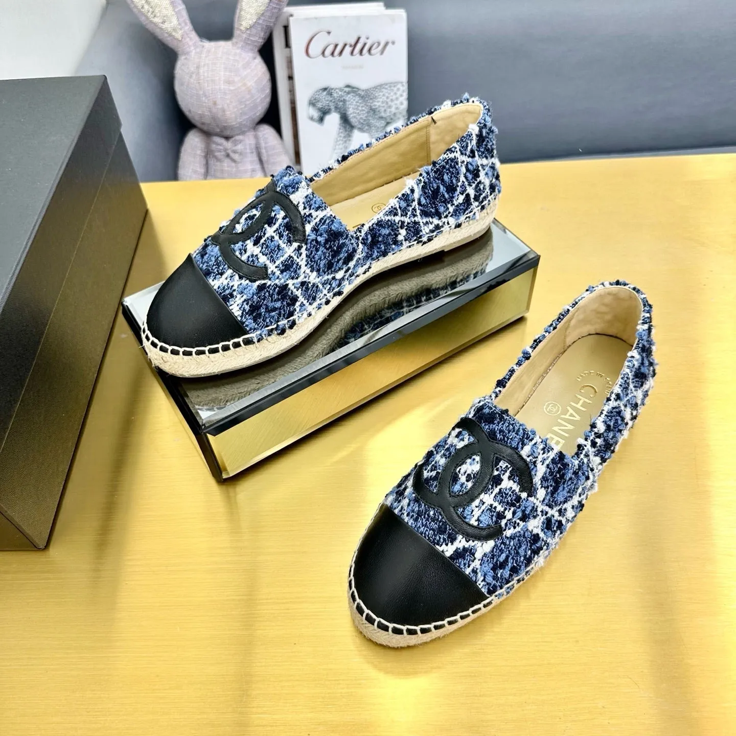 CC 25s Slip–on Espadrilles Blue Tweed 297822